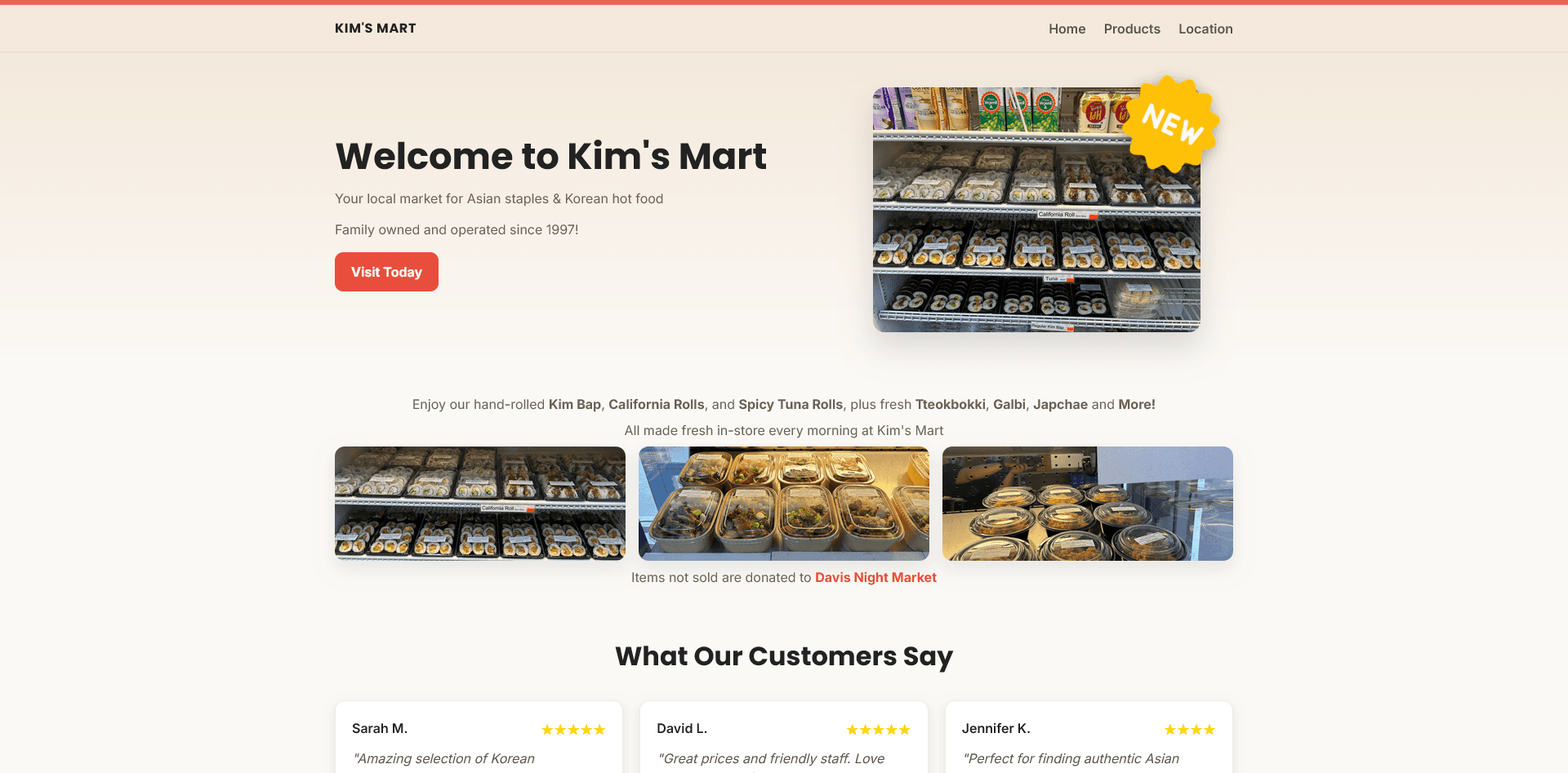 Kims Mart - Landing